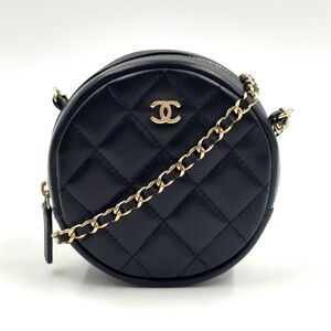 Chanel Classic Round Chain Shoulder Bag Black